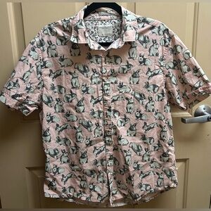 Denim & Flower Pink Bunny Print Casual Shirt for Easter